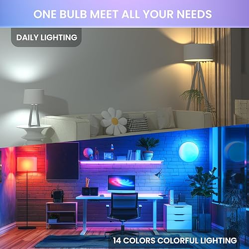 Miniatura 4 de Bombilla LED que cambia de color con control remoto 2 W E12, bombilla multicolor RGB3000K6000K6000KBase de candelabro regulable, 3 modos de función