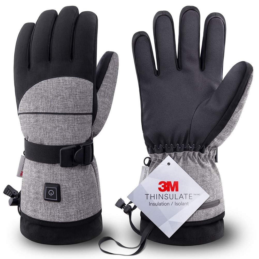 Guanti Riscaldati Elettrici Ricaricabile con Temperature Regolabili Antivento Impermeabile Moto Guanti Artrite Scaldamani Ideale per Moto,Caccia,Christmas