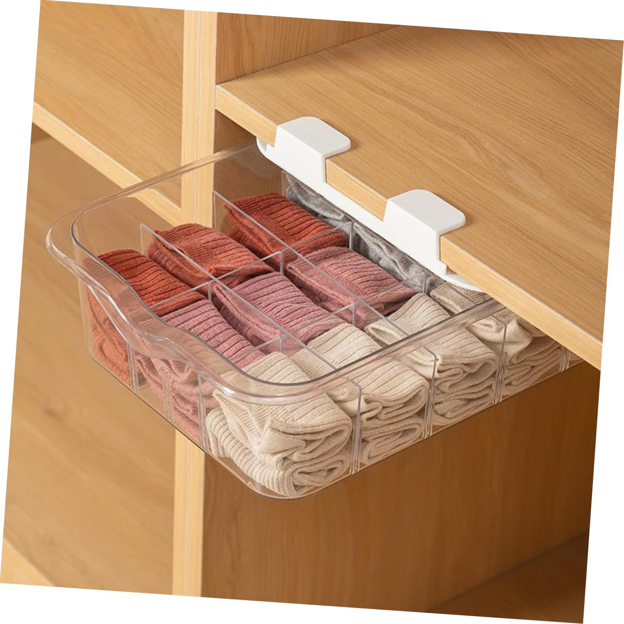 Socken und Unterwäsche Schubladenorganizer mit Deckel, Pet, Multi Gitter