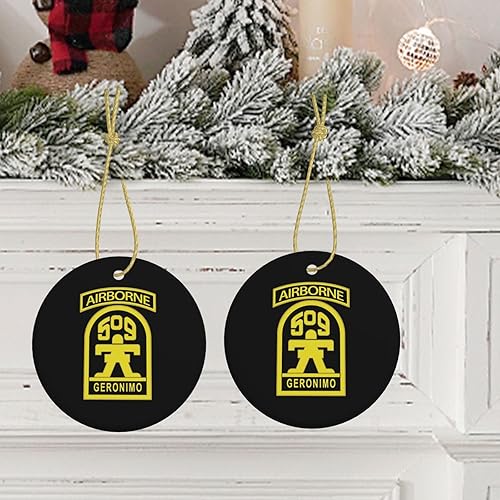 Miniatura 7 de 509th Geronimo Airborne - Adornos colgantes de cerámica para árbol de Navidad, adornos colgantes de cerámica para Navidad, Año Nuevo, bodas,