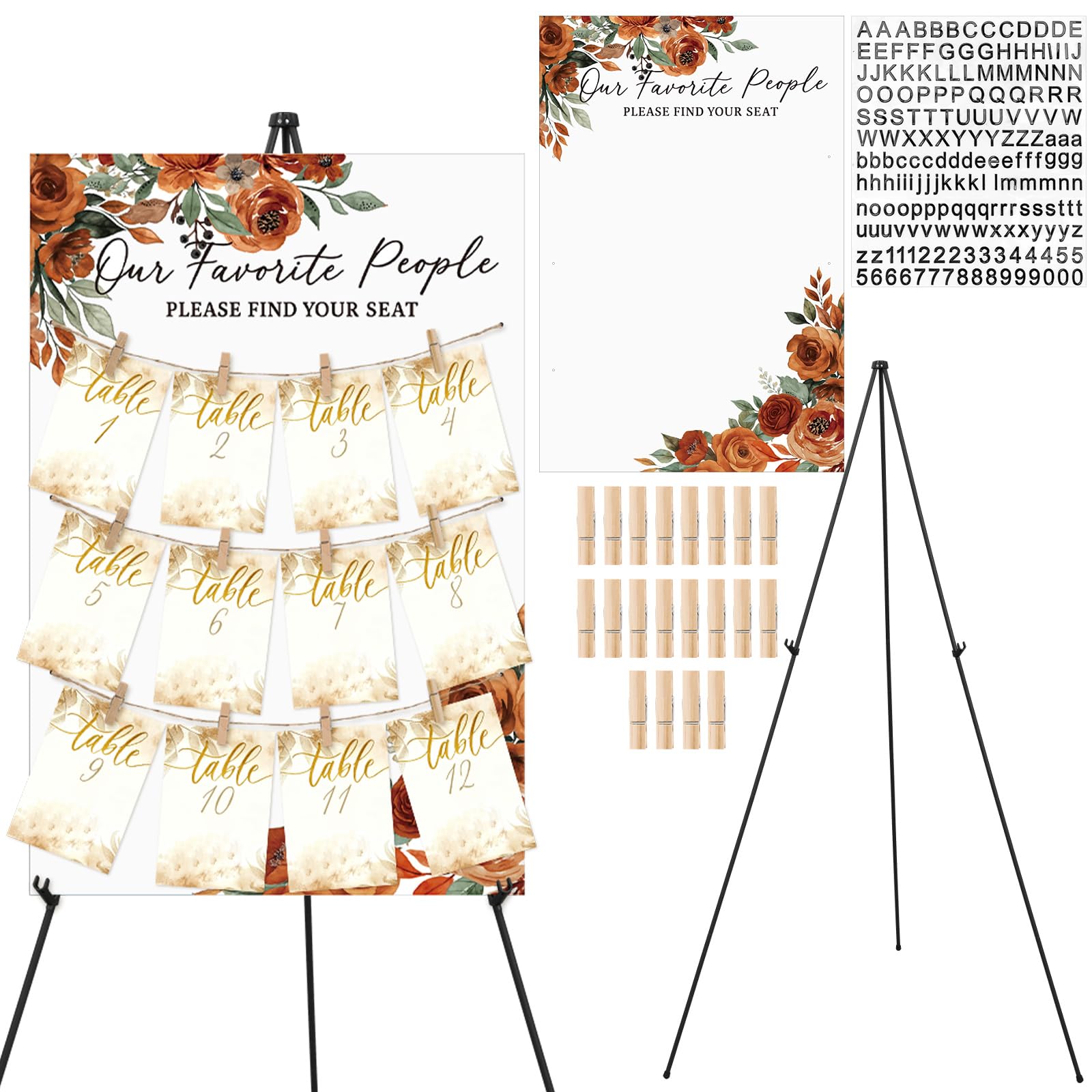 Amazon.com: Pinkunn Terracotta Floral Wedding Seating Chart with