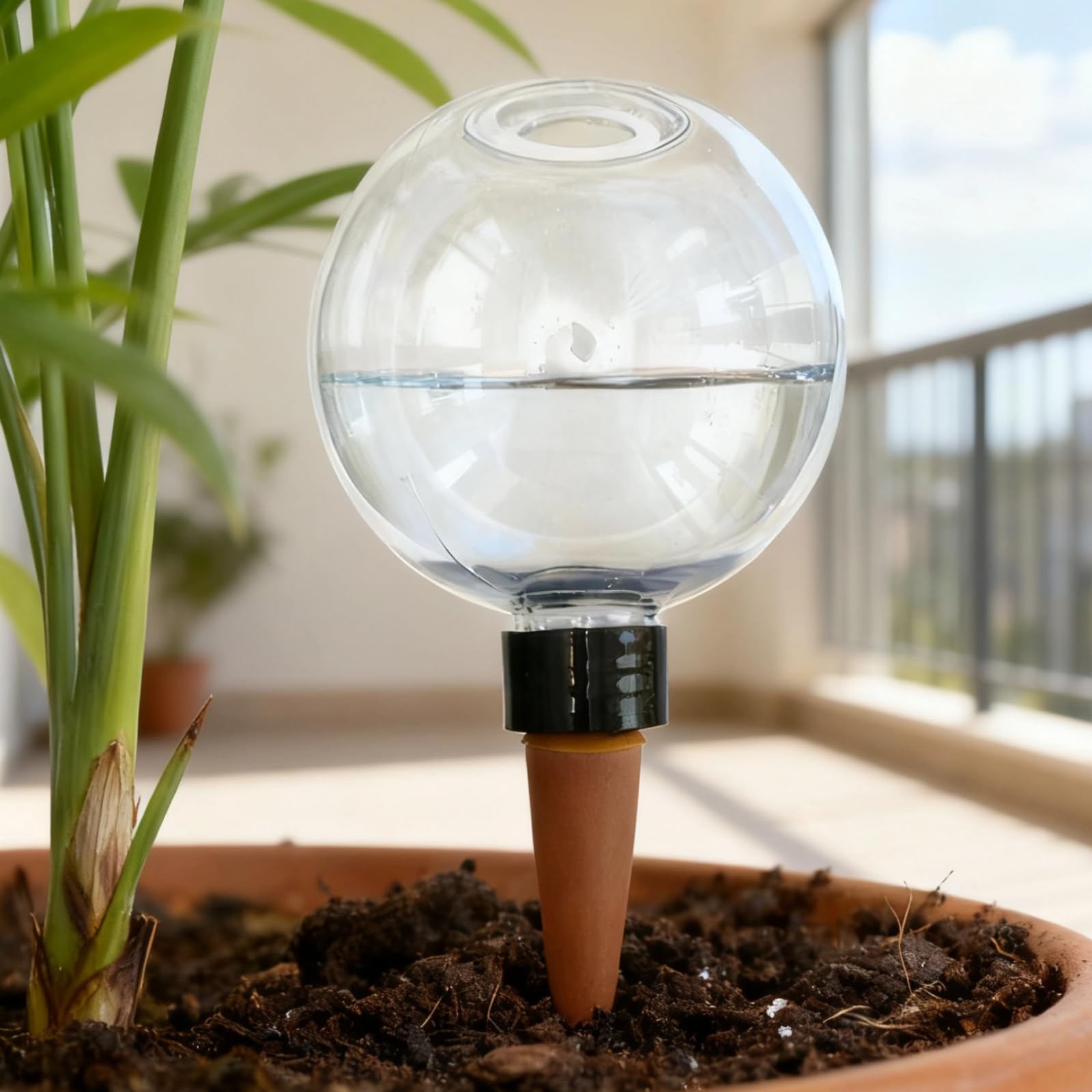Lot de 4 boules d'arrosage pour plantes, irrigation goutte à goutte automatique 500 ml, insert d'arrosage autonome à libération lente, pour plantes d'intérieur et d'extérieur, aide arrosage en voyage