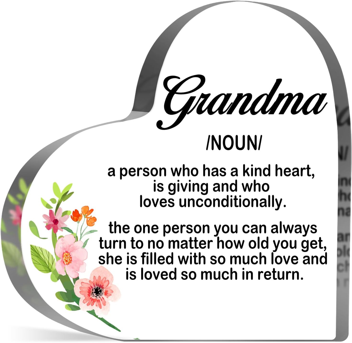 Best Grandma Gift Grandma Definition Acrylic Keepsake for Grandmother Grandma Birthday Gift Present from Grandkids Grandson Granddaughter