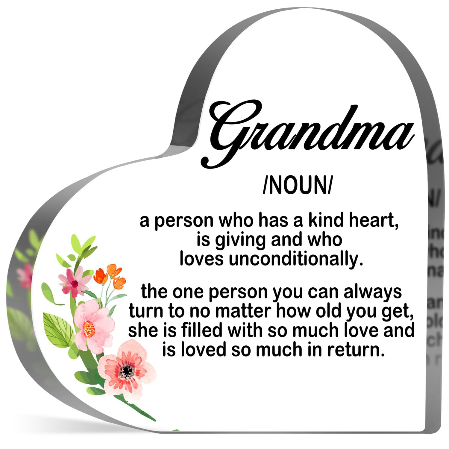 Best Grandma Gift Grandma Definition Acrylic Keepsake for Grandmother Grandma Birthday Gift Present from Grandkids Grandson Granddaughter