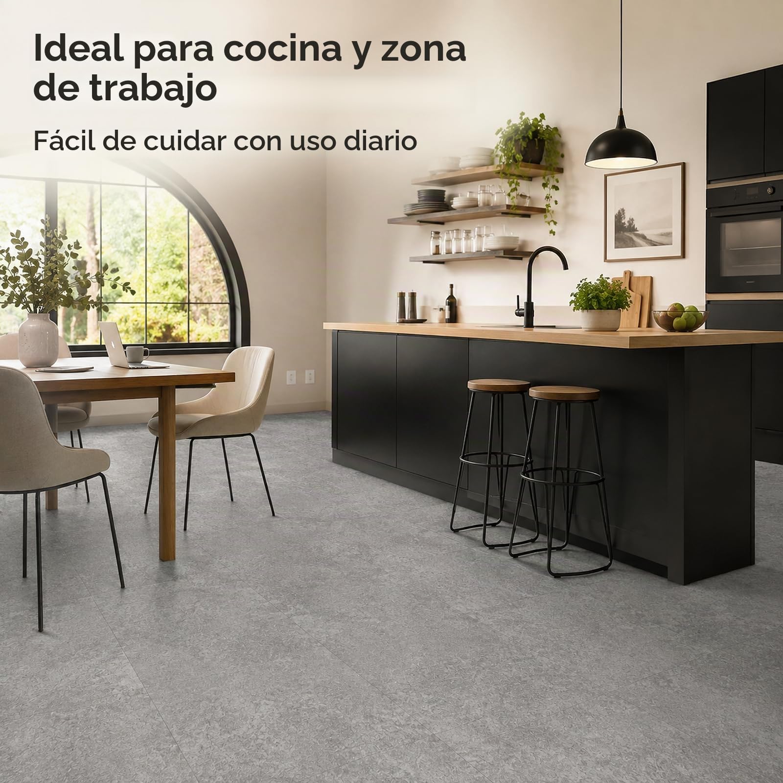 CYEER 40 Piezas/3,6m² Revestimiento de Suelo Autoadhesivo PVC 30x30CM, Carrelaje Autoadhesivo para Cocina, Baño, Sala, Mármol Gris