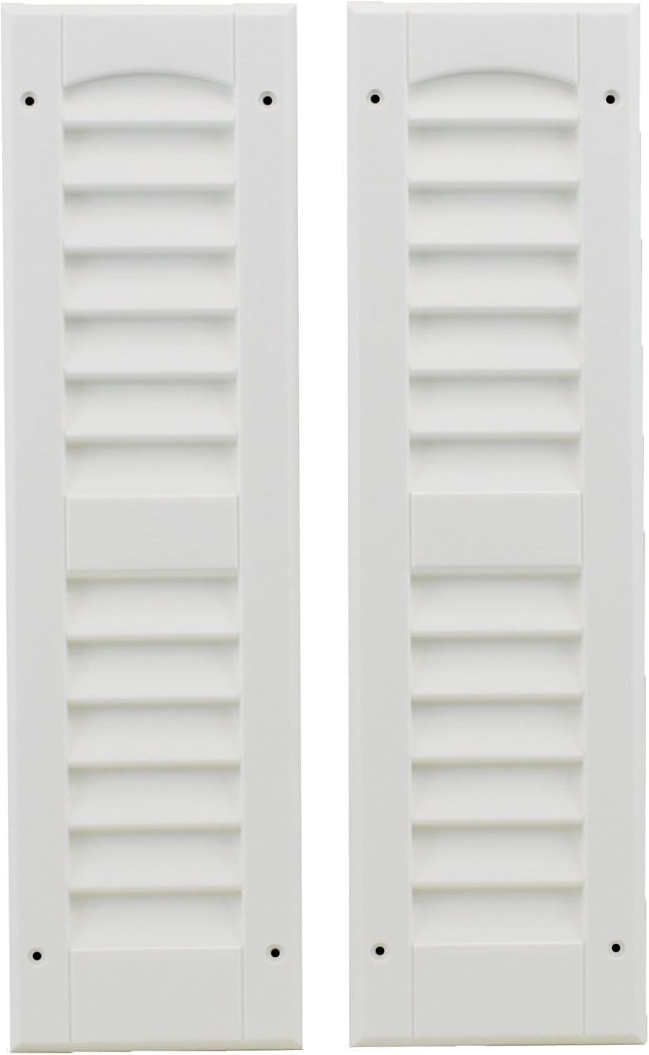 Shed Windows and More Louvered Shed Shutter or Playhouse Shutter White 6" X 21" Sold by The Pair