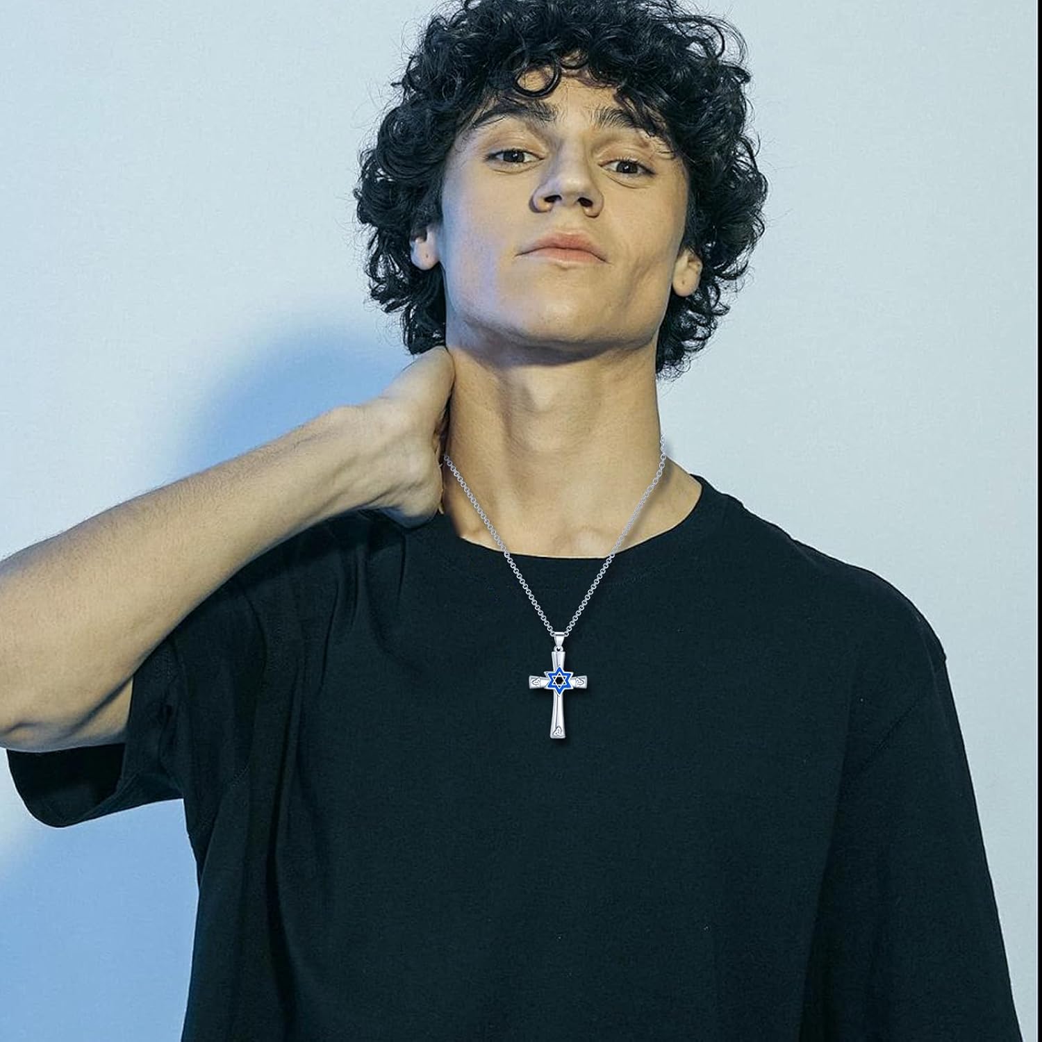 Celtic Cross Necklace 925 Sterling Silver Jewish Cross Pendant Star of David Necklace Clover Viking Irish Jewelry Religious Protective Gift for Men Women - Image 6