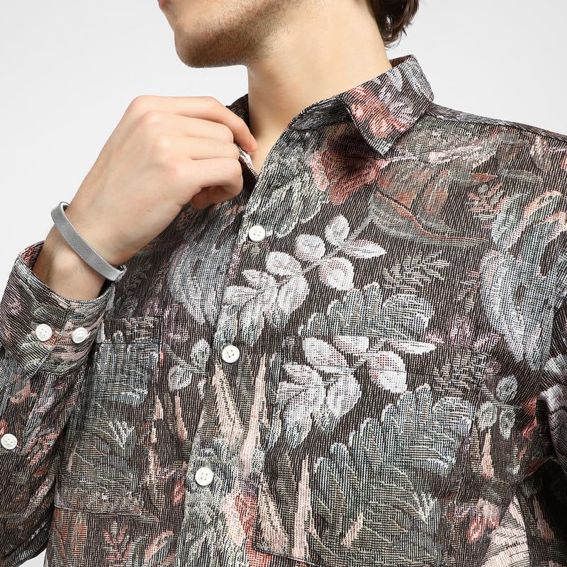 Image of CAHOOT Men's Shacket for Casual Wear | Spread Collar | Long Sleeve | Button Closure | Overshirt /Shacket Crafted with Comfort Fit for Everyday Wear