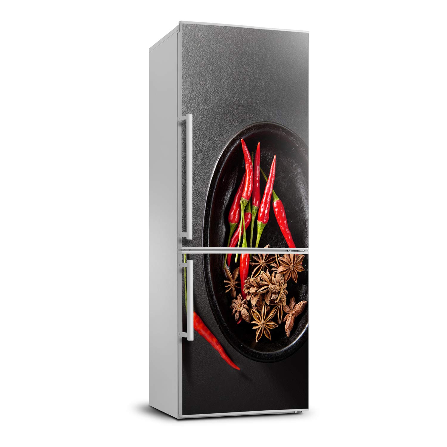 Autocollant Frigo 60x180cm Adhésif Lavable Tulup Piments Cuisine