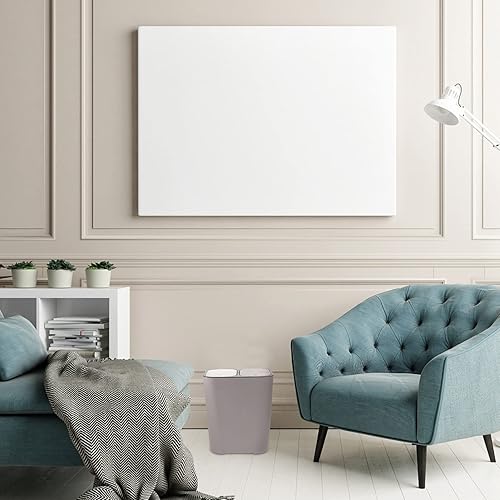 Miniatura 5 de Alipis Bote de basura de dos compartimentos, cubo de basura de doble compartimento, cubo de basura de plástico para reciclaje, cubo de basura