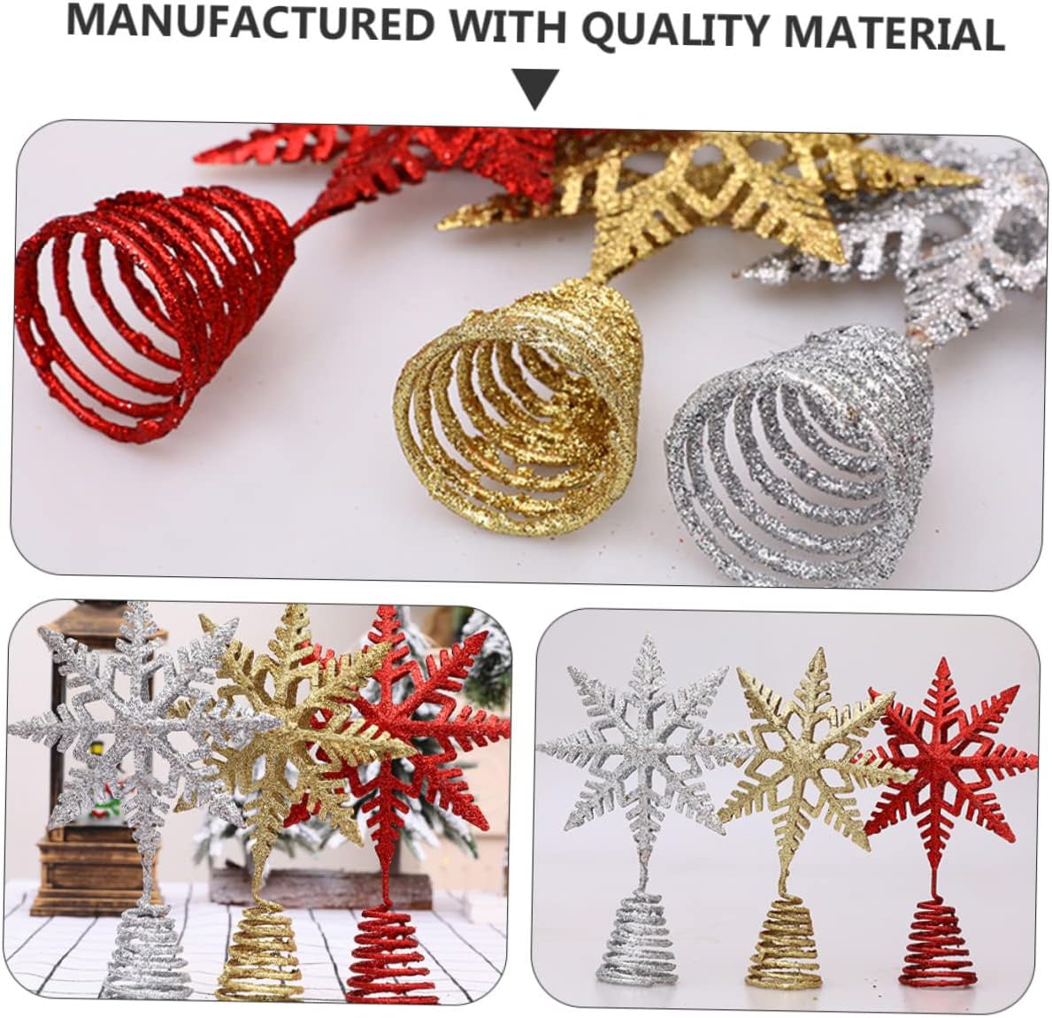 YYZKYTO 1pc Top Star Star Jewelry Home Accessories Winter Ornaments Sparkling Tree Topper Glitter Snowflaketree Toppers Star Treetop top Decor Snowflake Topper Commemoration Day