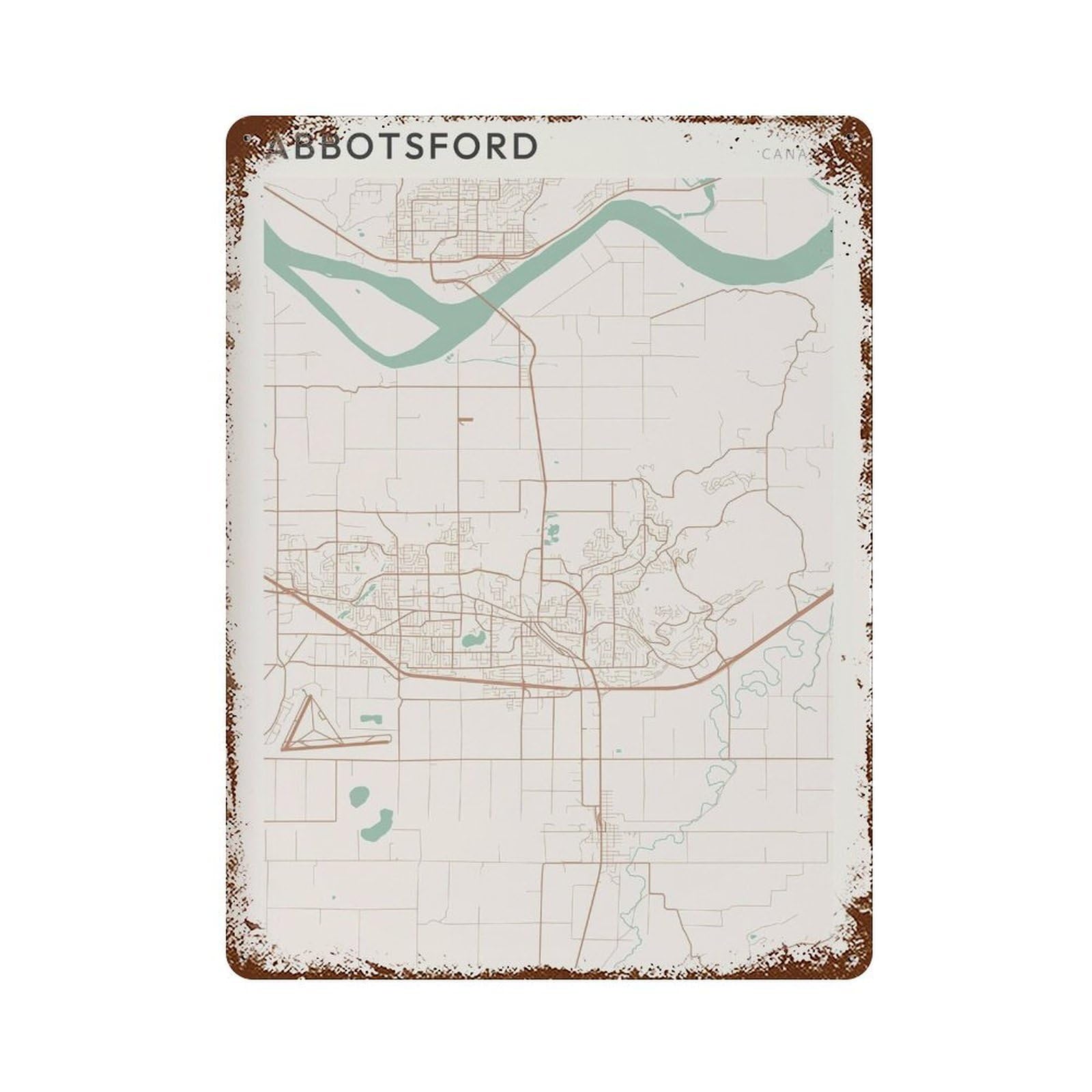 xiaoxiaoshen Abbotsford Map Canada British Columbia (2) Wall Decor Art Metal Tin Poster Modern Home Decor Art Home Bar Shop Decorations Vintage Sign 40x30cm