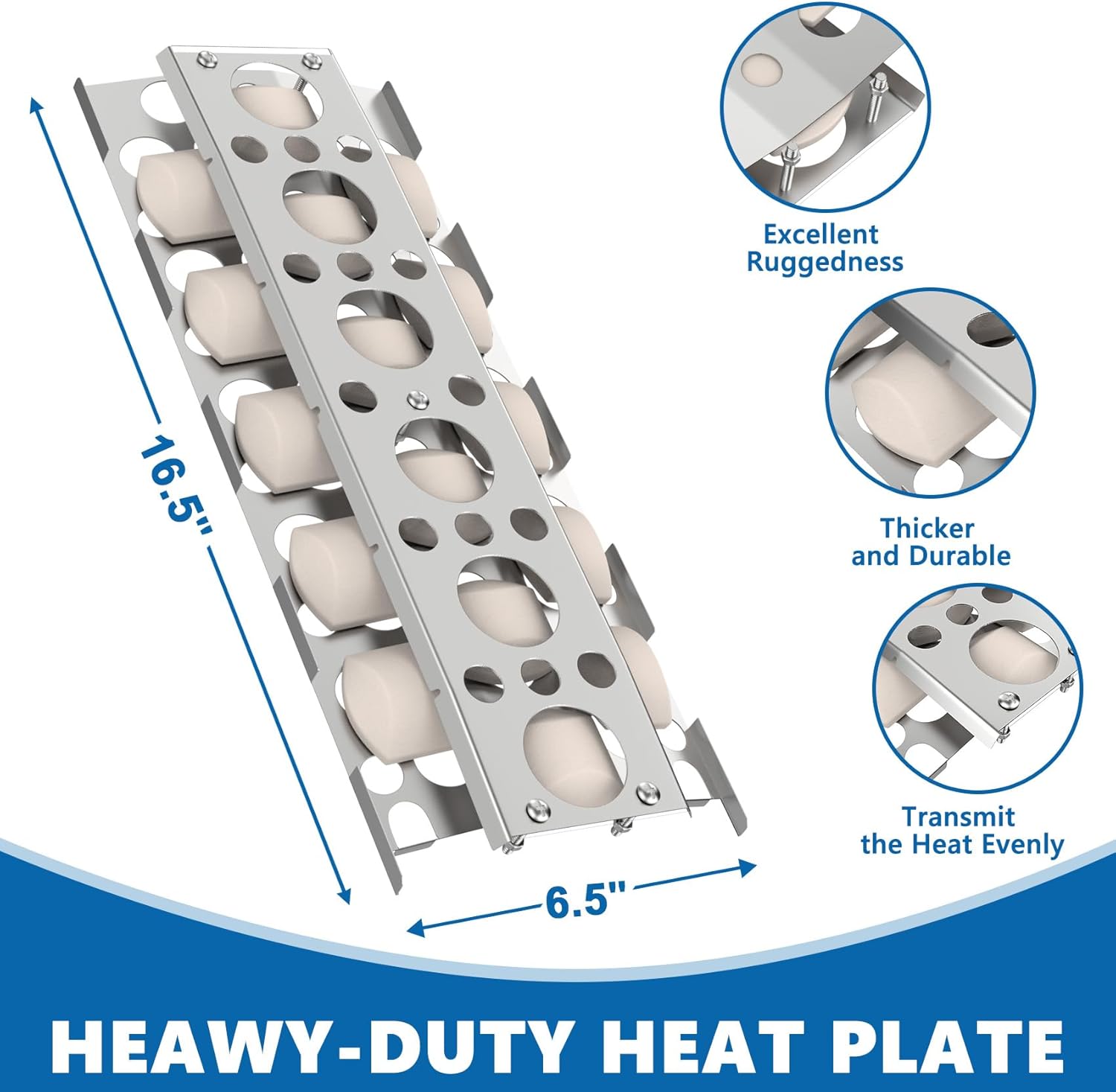 SafBbcue Grill Briquettes Tray Replacement Parts Kit for Tray for RCS 26” 32” 40” Grill, Heat Plate and Grill Burner for RJC26A RJC32A RJC32AL RJC40A RJC011P RJC009P, 4 Pack