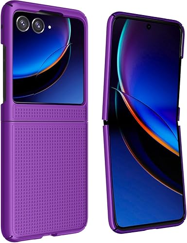 Miniatura 8 de Nakedcellphone Funda Para Motorola RAZR+ 2023, Cubierta Protectora Delgada Antihuellas, Textura De Rejilla Para Moto RAZR Plus '23 (RAZR 40 Ultra) -