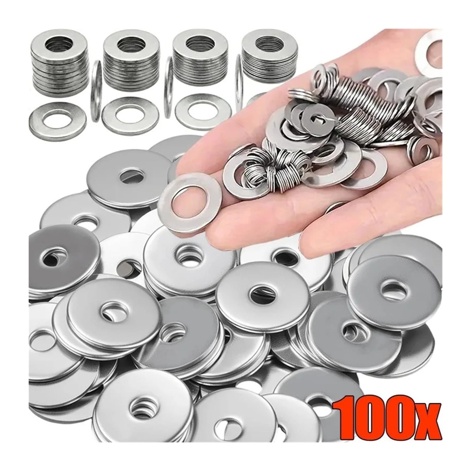 Arandelas planas de acero inoxidable Junta metálica M3-M10