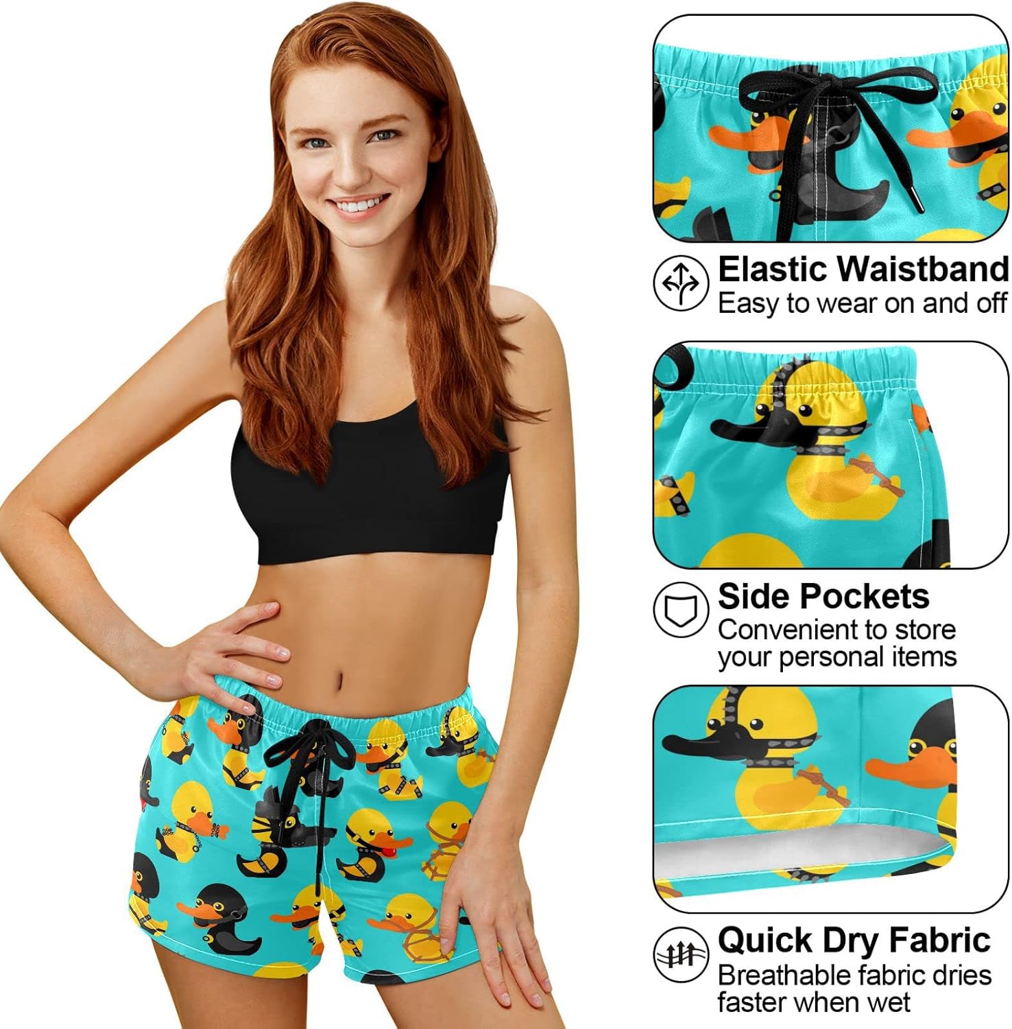 visesunny Womens Casual Shorts Summer Shorts Women's Swim Board Shorts Swimsuit Bathing Shorts for Women