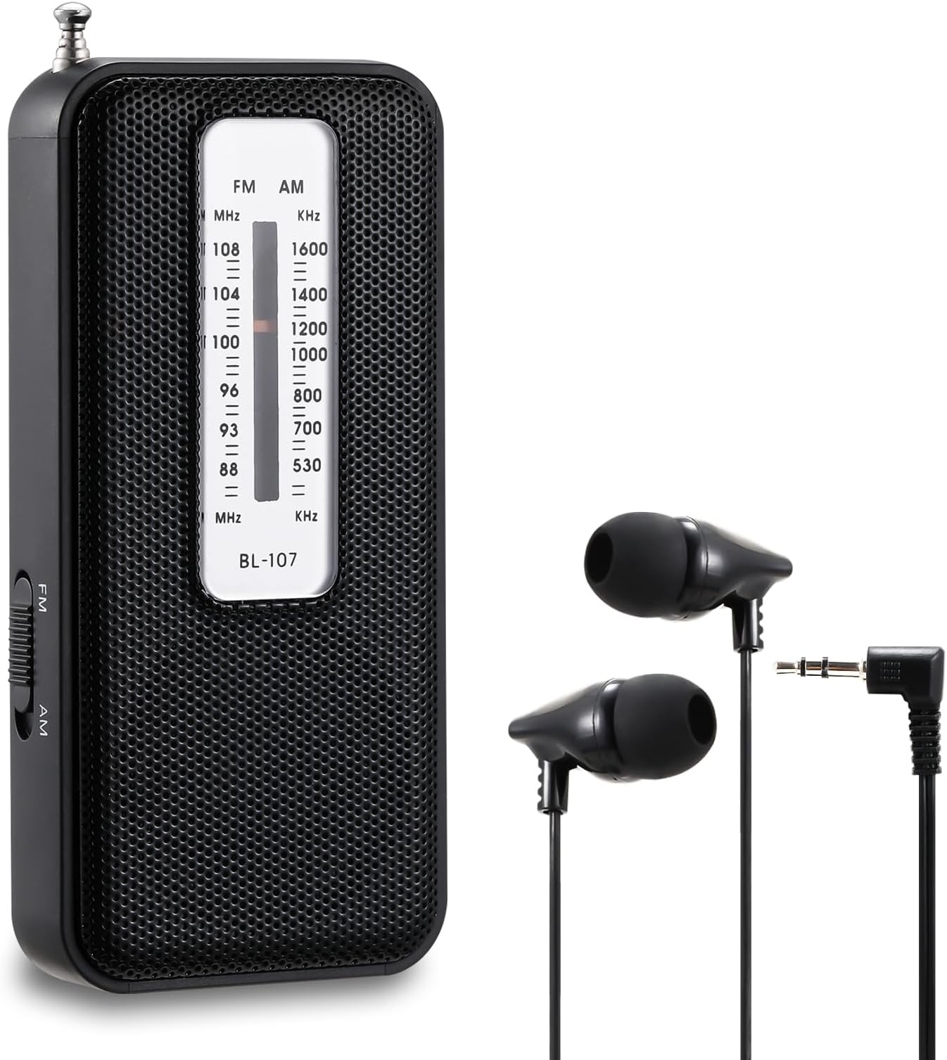 Portable Radio AM FM Radio Receiver Pocket Radio, 2 AA Battery Operated, Transistor Radio with Excellent Reception for Gift, Family, Elder