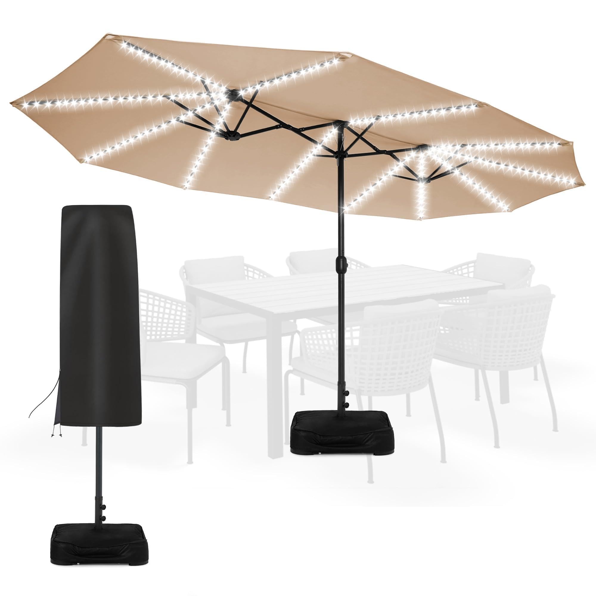 Sundale Outdoor 15 ft LED Patio Umbrella