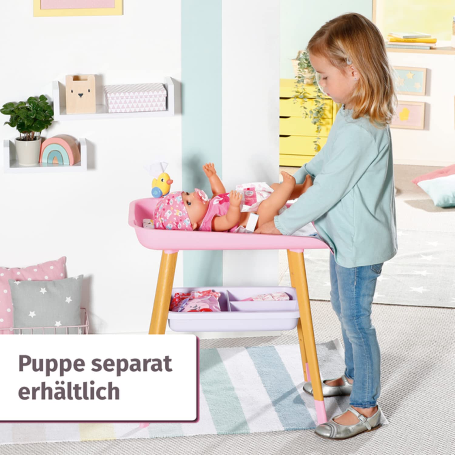 BABY born Wickeltisch für Puppen mit abnehmbaren Tuchhalter, 829998 Zapf Creation