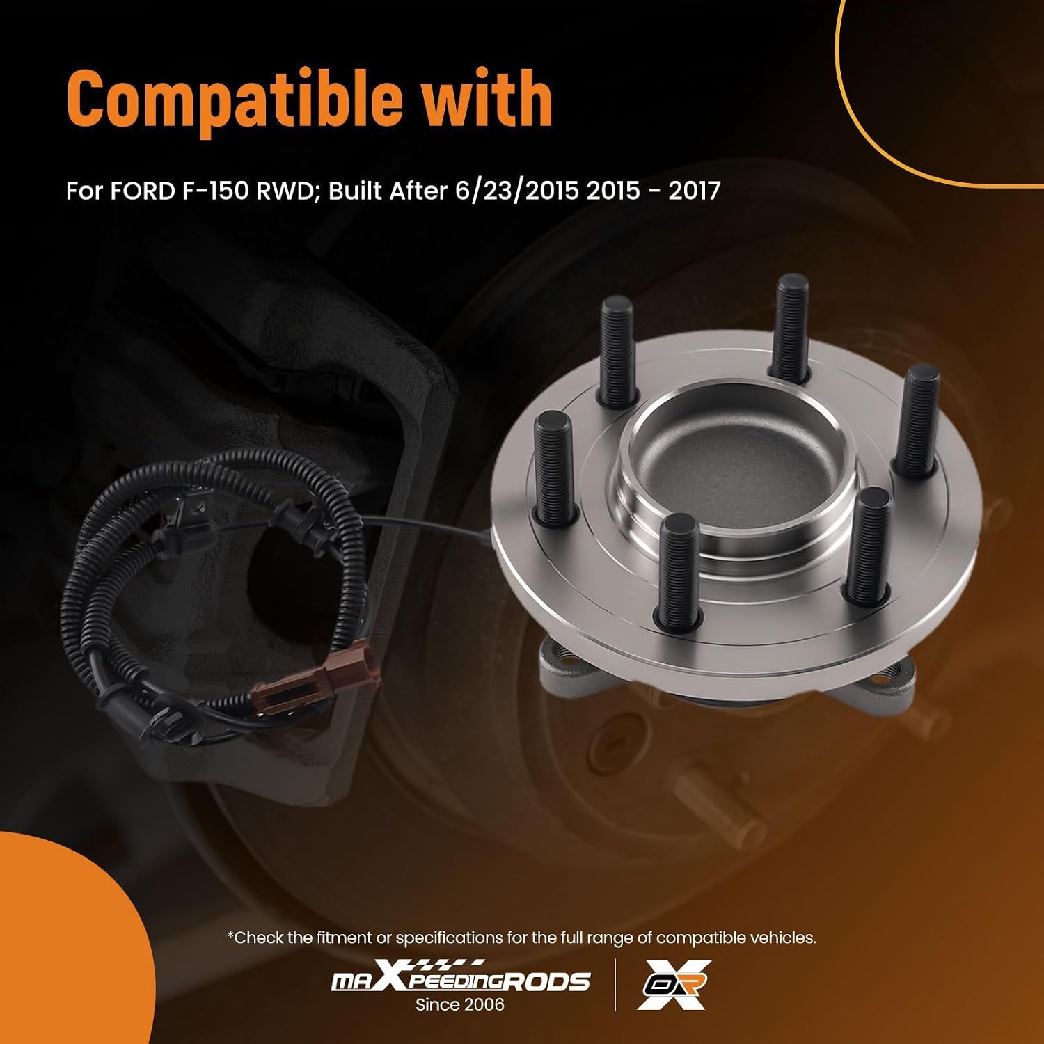 maXpeedingrods 515170 Front Wheel Bearing Hub Assembly for Ford F-150 RWD 2015-2017 6-Lug