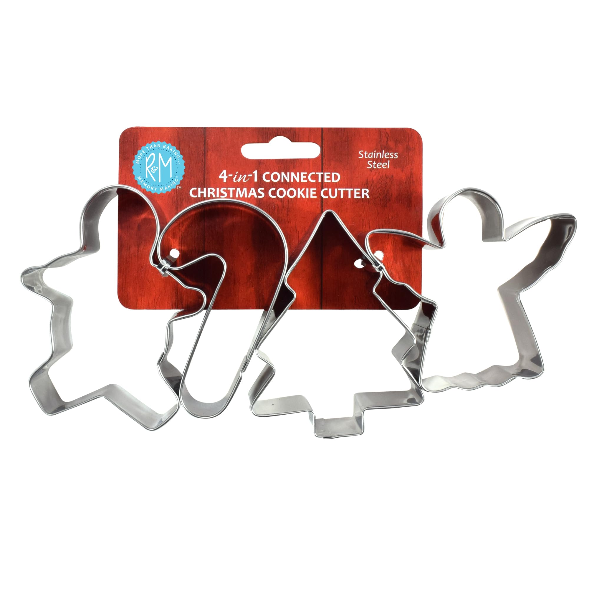 R&M International Christmas Cookie Cutter Set – 4 Piece Medium Tinplated Steel Cutters (Silver) - View #2