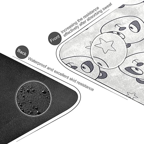 Miniatura 3 de Cute Star Panda Pattern Yoga Mat with Bag Included, Non Slip Fitness Workout Mat, Foldable Suede Rubber Yoga Mat for Yoga Pilates and Fitness, 70.8"