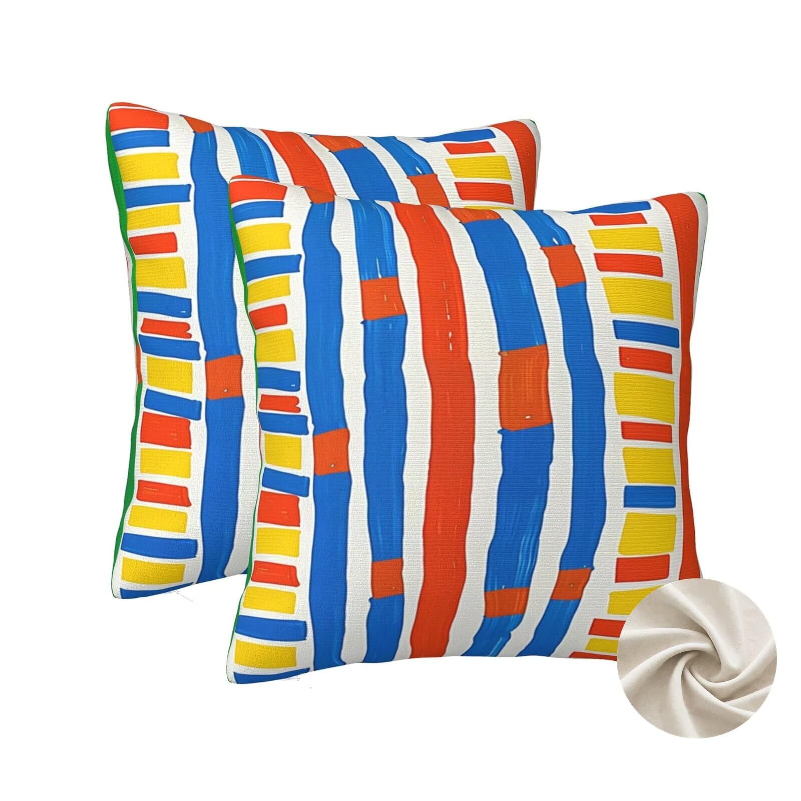 Housses de coussin 60x60 cm lot de 2 taies d'oreillers décoratif pour lit déco chambre salon