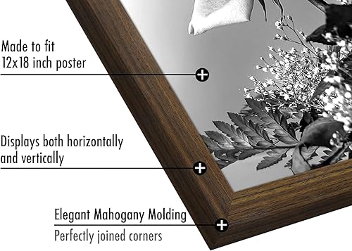 Vista 97 de Americanflat - Marco para póster de 71 x 74 cm con plexiglás pulido, portarretratos negro de madera industrializada, Epic Collection, marco ancho