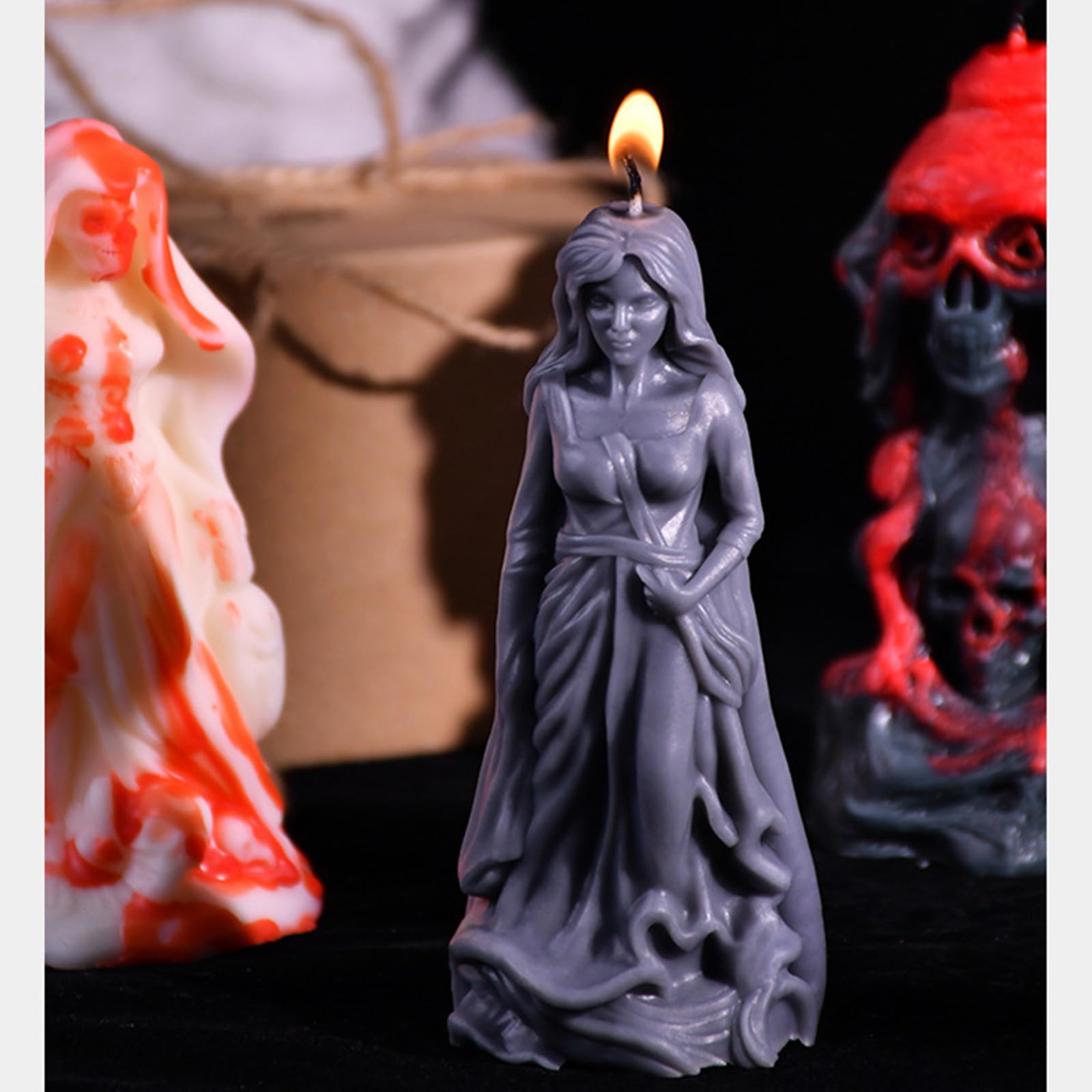 Generisch 4 moldes de silicona para velas, jabón, Halloween, fiestas de Halloween, decoración de novia