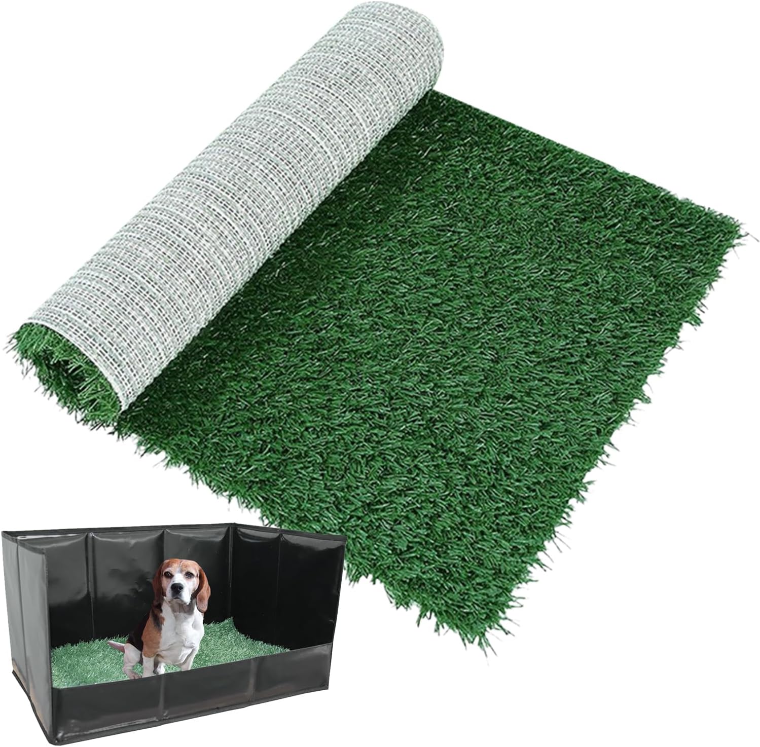 Reusable Grass Potty Pad, Fake Turf Training Pad, Leakproof with Absorbent Core, Comfortable Puppy Toilet Mat , Pet Training Pads with Natural Look, Dog Toilet Pads for Indoor Areas