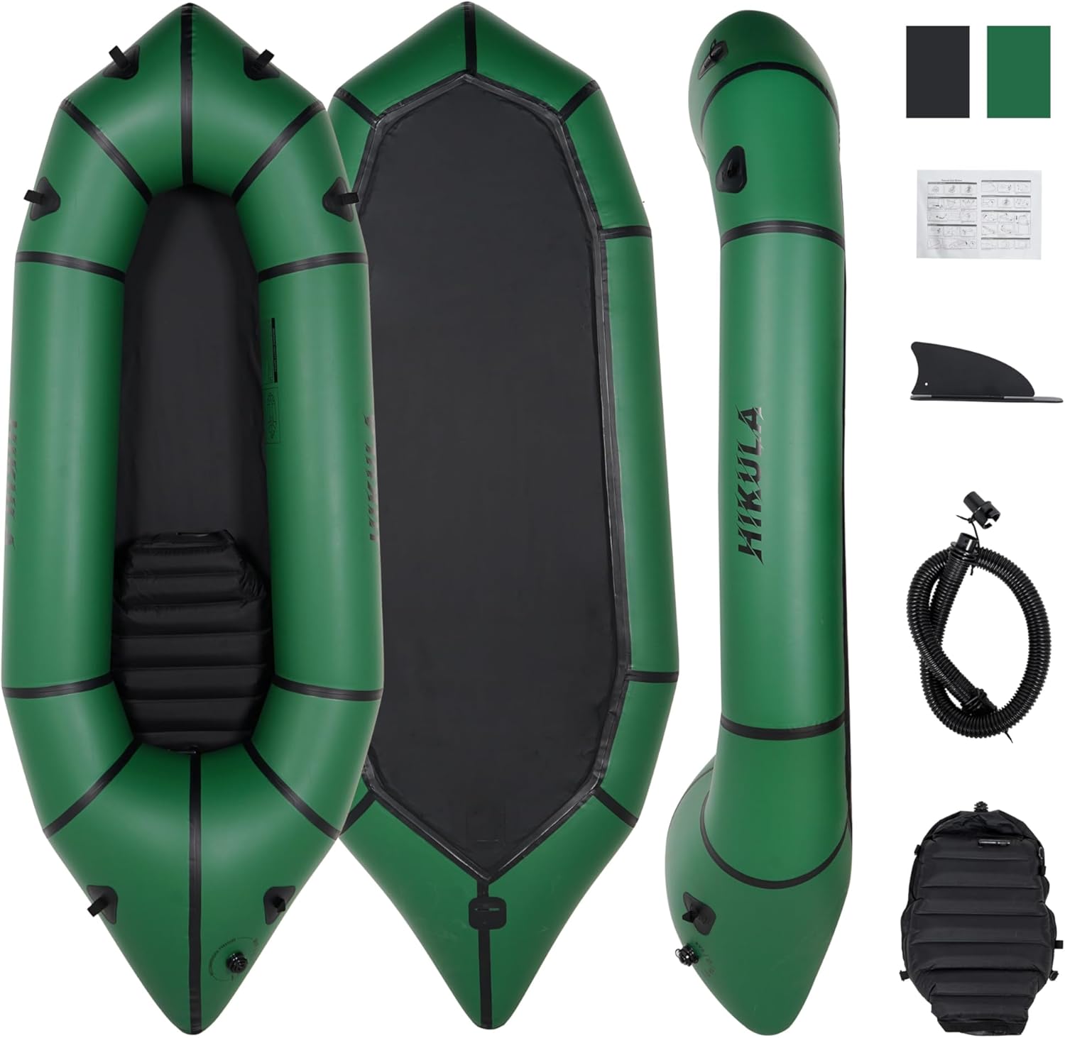Lightweight Packraft TPU - Inflatable Kayak for Adults & Kids, Durable, Compact, Rapid Inflate, for Flat Water Rafting, Bicycle Drifting, Litewater Dinghy