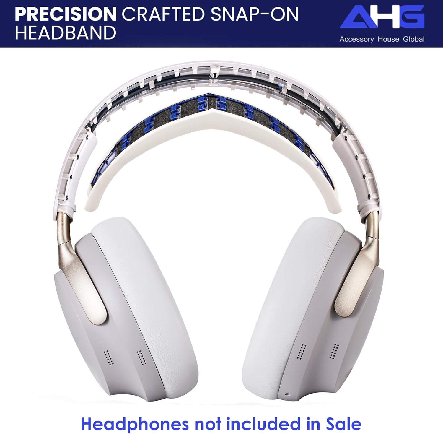 AHG Accessory House Global QC Ultra Replacement Ear pad and Headband Pad Kit Cushion Compatible with Bose QuietComfort Ultra Wireless Headphones. (AHG-QUIETCOMFORT-Ultra-Combo-White-Smoke)