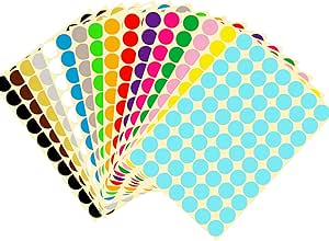3840 Stück Runde Etiketten - 16 Farben 10mm Klebepunkte Für Büro & Schule