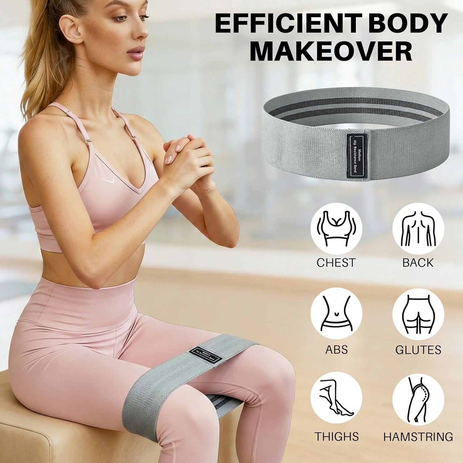 12 PCS Fabric Resistance Bands for Working Out, Booty Bands for Women and Men, Exercise Bands for Legs and Hip,Elastic Stretch Bands for Exercise Yoga Pilates Fitness Home Workout