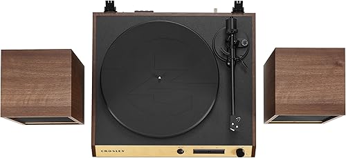 Miniatura 9 de Crosley C72 - Tocadiscos Bluetooth de 2 velocidades con transmisión por correa con altavoces de 80 W y brazo de fibra de carbono, nogal