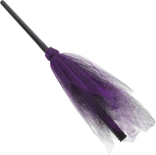 Alasum Escoba de bruja para disfraz de fiesta de graduación, decoración de Halloween, escoba de cosplay para niños, escoba de bruja, escoba de bruja