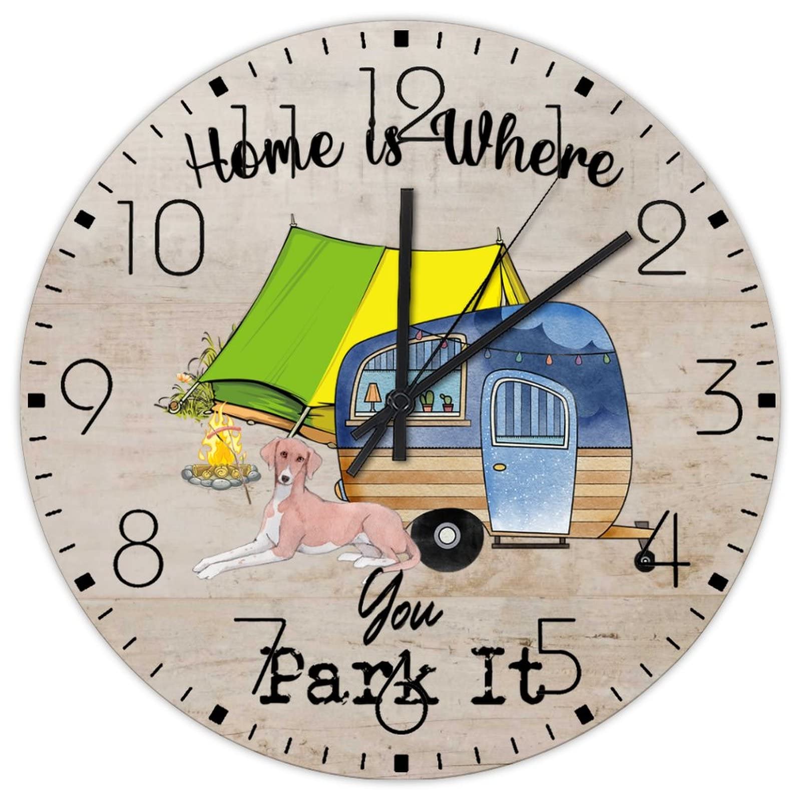 Horloge murale en bois style vanlife silencieuse pour intérieur de caravane