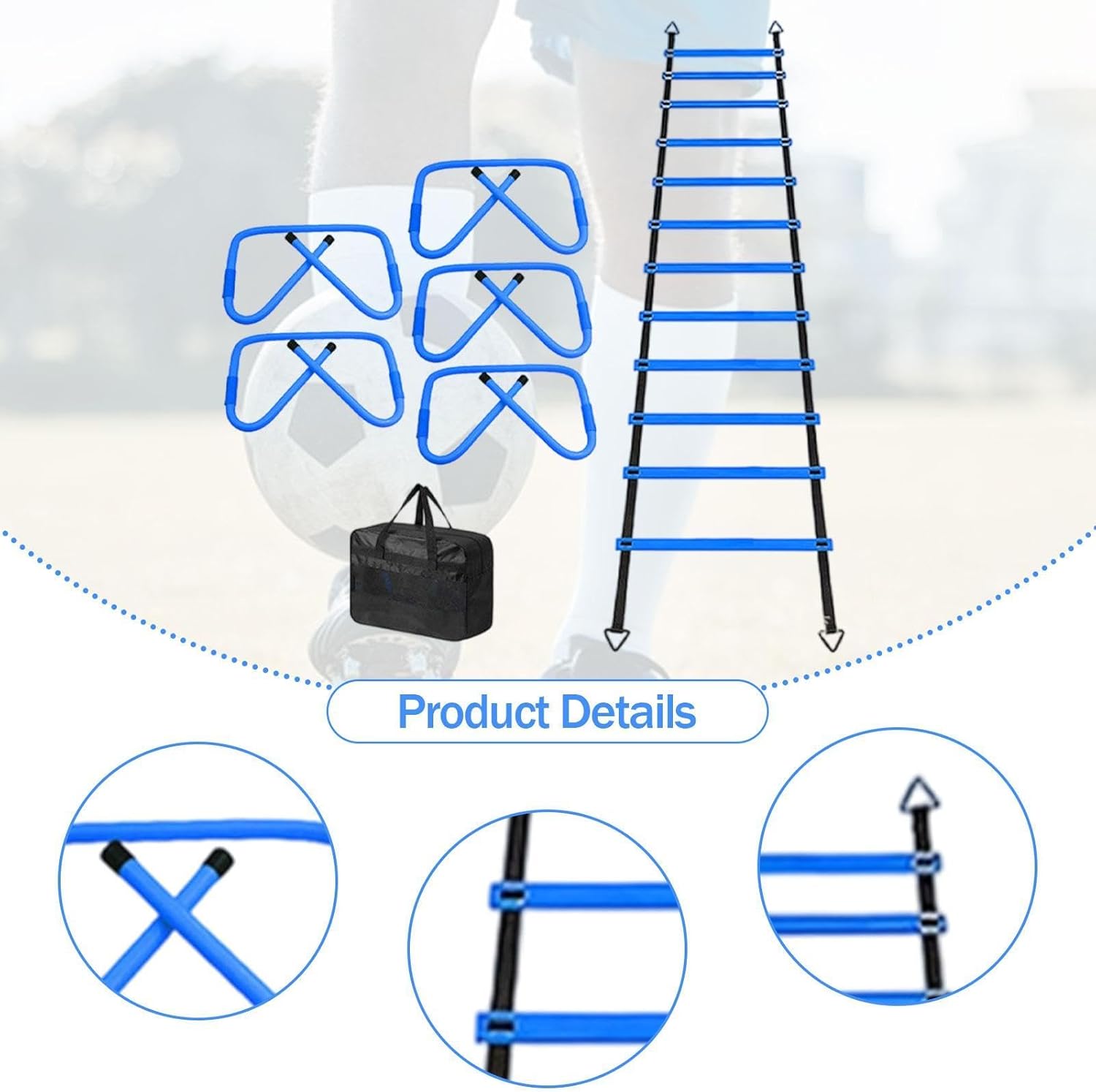 predolo Football Agility Ladder with Carry Bag Fitness Feet Training Speed Ladder