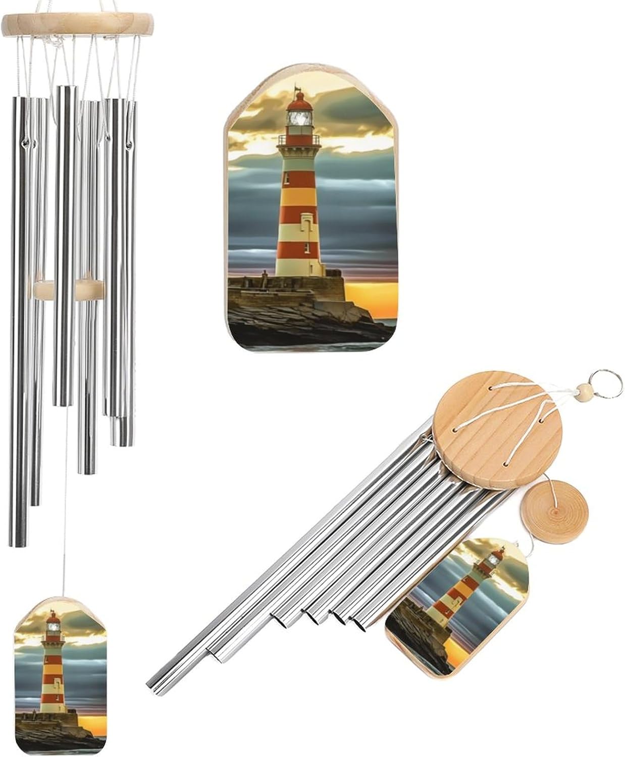 Lighthouse Wind Chimes for Outside with Relaxing Rich