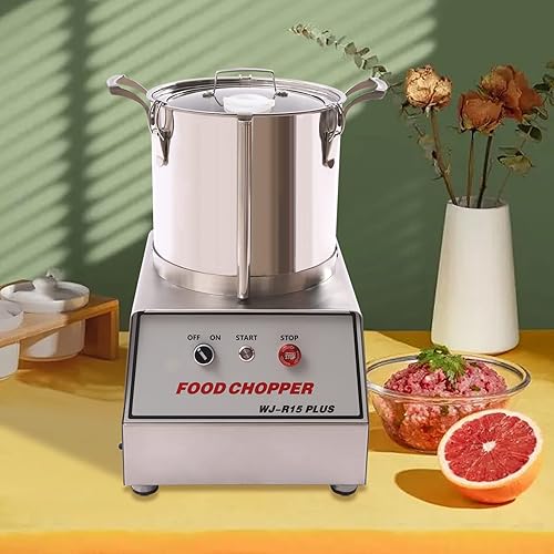 Miniatura 4 de Procesador de alimentos comercial 15L 1400W Cortador de alimentos eléctrico multifunción Cortador de verduras de carne de acero inoxidable