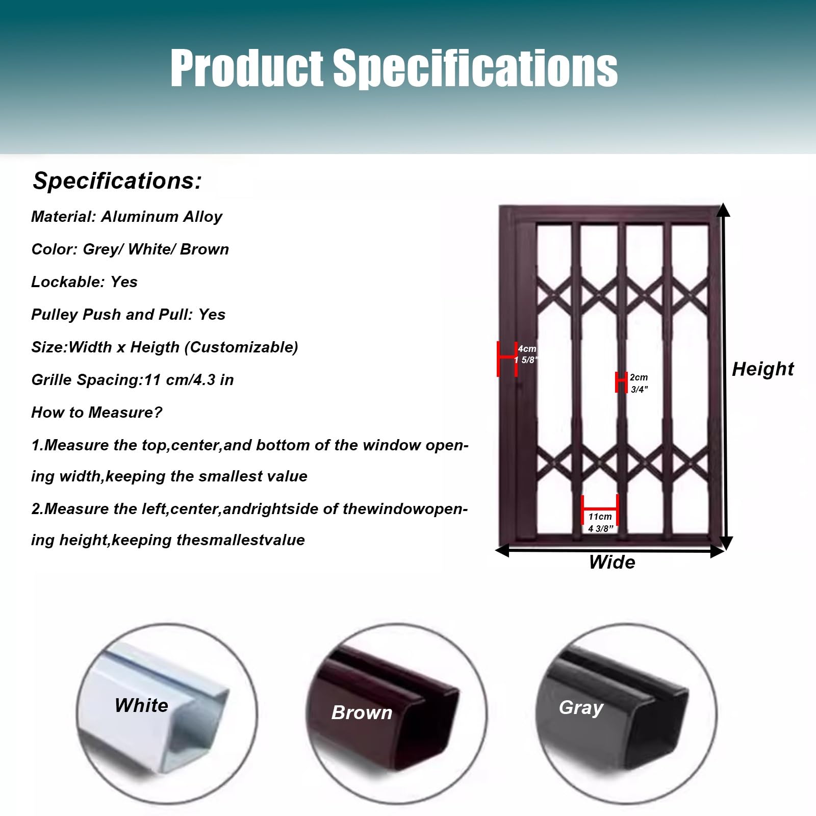 Genérico Puerta de Seguridad retráctil para Puertas y Ventanas correderas, Barrera de Aluminio Resistente a Ladrones, Protege Perros y Gatos, diseño Duradero, solución de Seguridad para el hogar