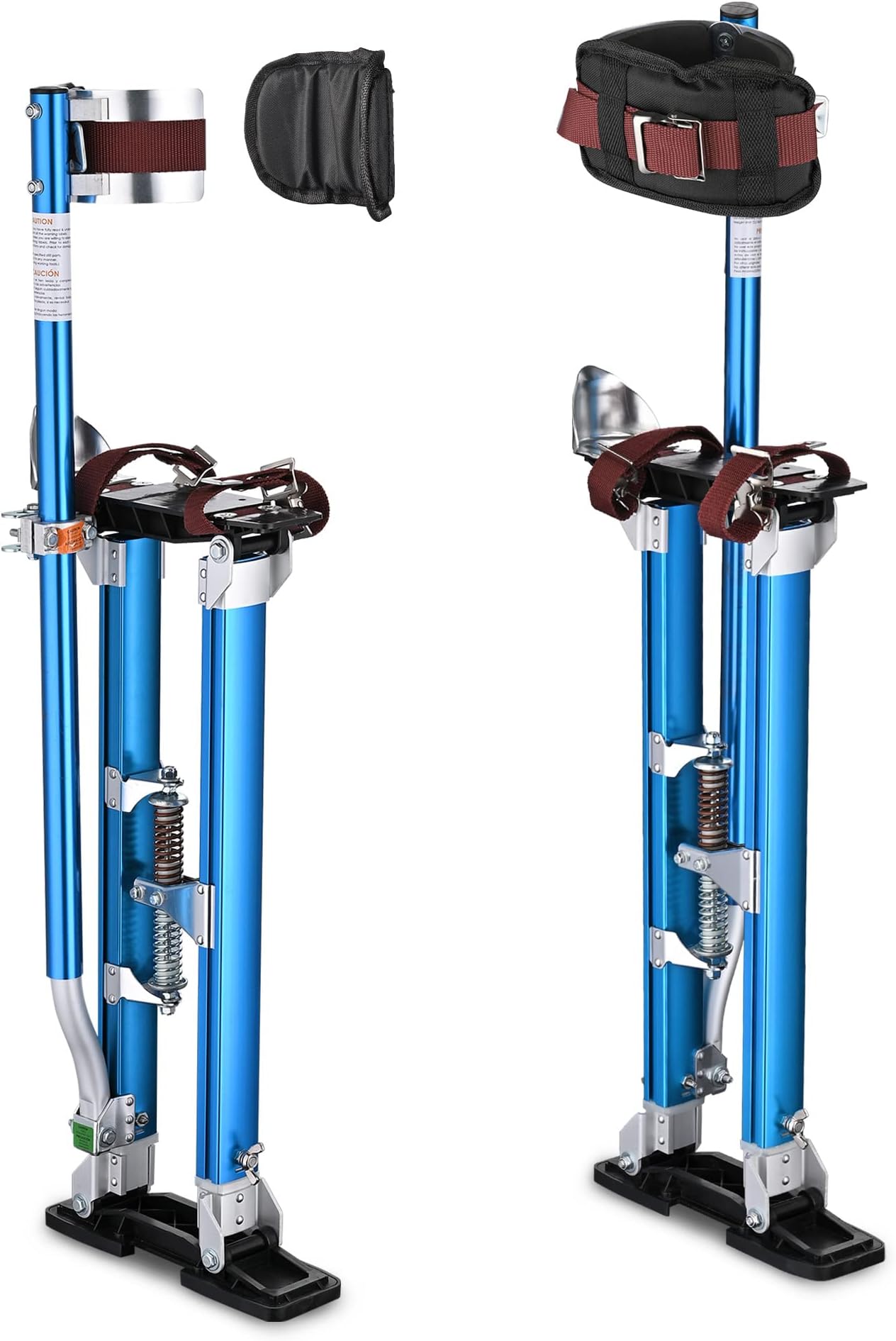 Yescom Drywall Stilts 24" - 40" Adjustable Aluminum Painting Tool with Comfort Leg Pads for Ceiling Sheetrock Taping Parade Costume Cleaning String Light Decor - 1 Pair of Blue Stilts