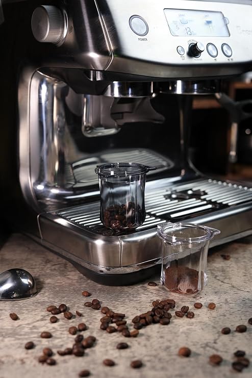 54mm Dosing Cup Clear Compatible with Breville 54mm Portafilters | with grinder activating tab - Transparent to visualize the coffee grind quality