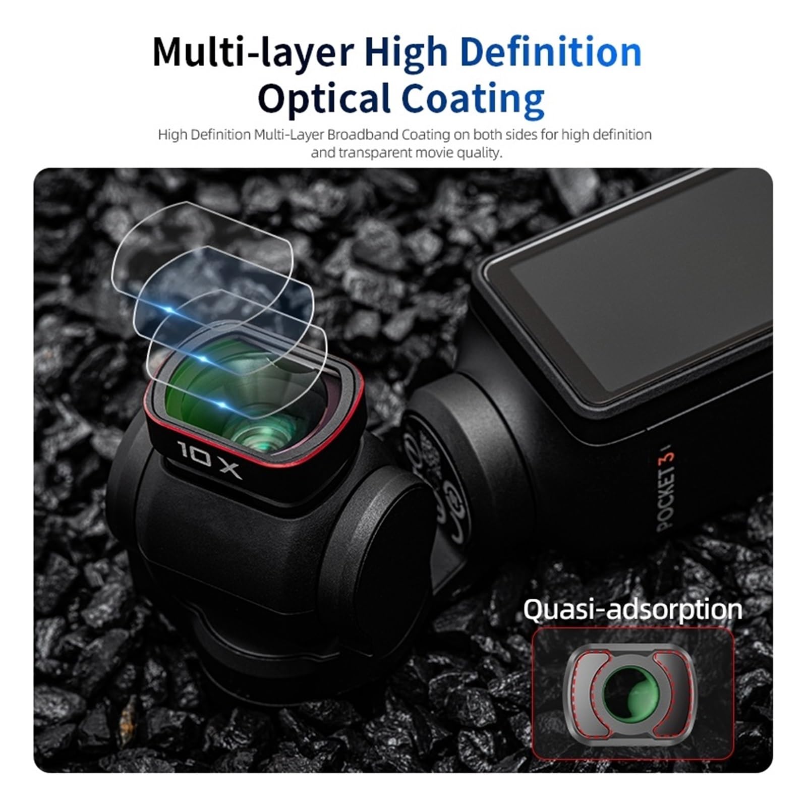 Obiettivo macro 10X compatibile con la fotocamera DJI Osmo Pocket 3