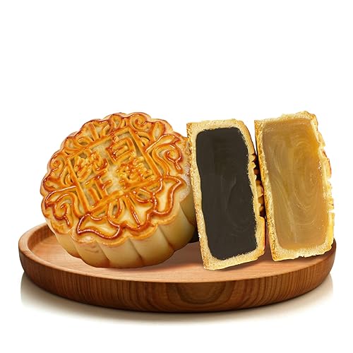 Miniatura 7 de KWOLYKIM 2 unidades de pasta de frijoles rojos pastel de luna postre tradicional chino del festival de mediados de otoño pastel de luna 13 onzas