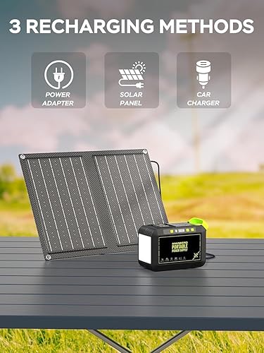 Miniatura 8 de MARBERO Generador solar de 88.8 Wh con panel solar de 21 W incluido estación de energía portátil 80 W 110 V 120 W máximo para acampar al aire libre