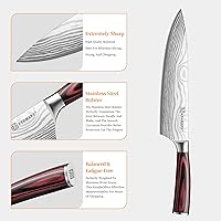 Vista 4 de KEEMAKE Kitchen Knife Sets, 3 Pieces Professional Chef Knife Set with High Carbon Stainless Steel, Ultra Sharp Blade Kitchen Knives Sets with