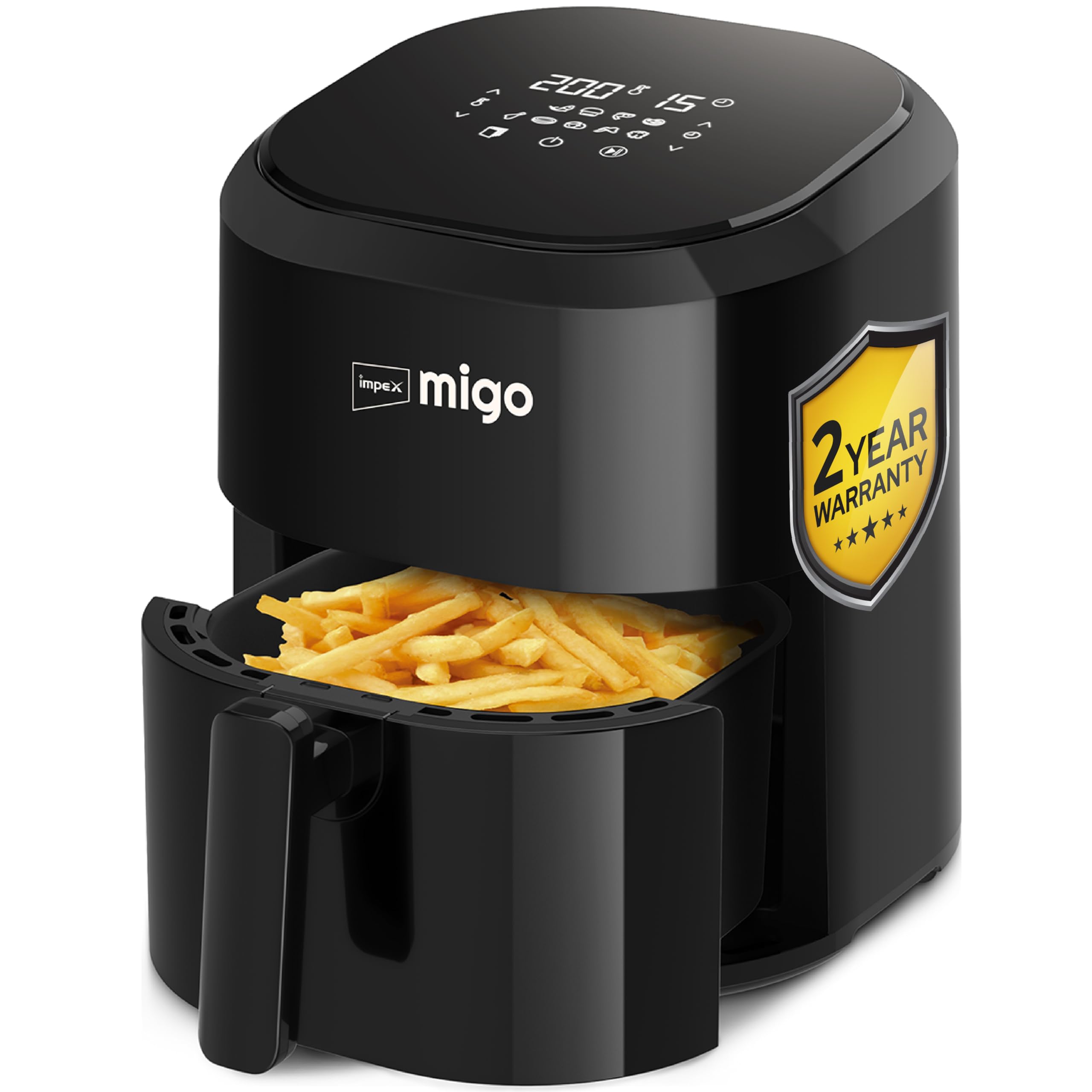 Digital Air Fryer 10 in 1 | 1200 W Oil-free Cooking | 4.5 L Instant Electric Air Fryer for Home Auto Cut Off, Fry, Grill, Roast, Steam, and Bake | 2 Years Warranty