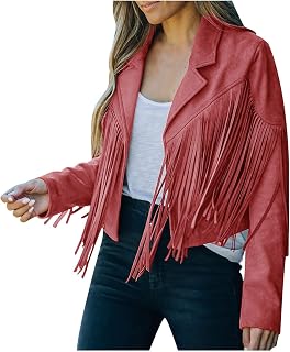 JINGAN Winter Coats for Women UK Womens Fashion Soild Long Sleeve Slim Tassel Short compitable with Moto Biker Coats Jackets Womens Petite Down Coats and Jackets Down Jacket Repair Patch