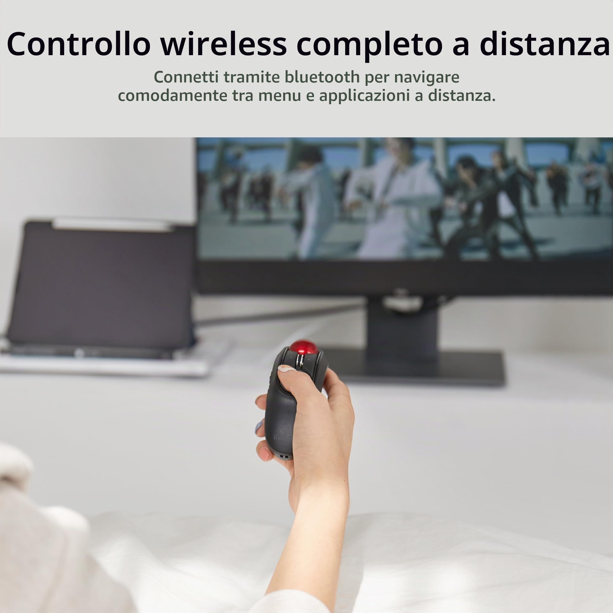 Elecom Mouse trackball portatile, Bluetooth, controllo ergonomico del pollice, ambidestrezza, sensore ottico a 10 pulsanti, compatibile per PC, laptop, Windows, Mac, iPad, Android, Relacon